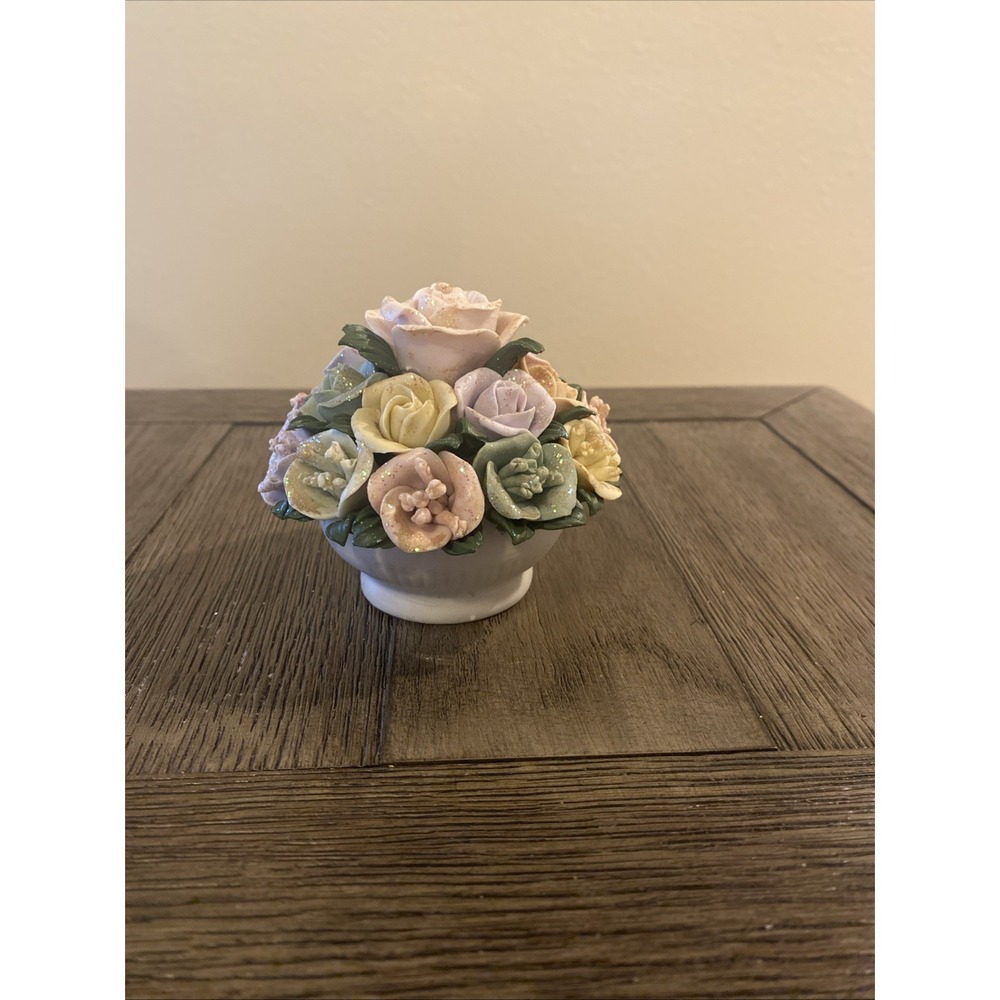 Vintage porcelain floral Bouquet with Roses